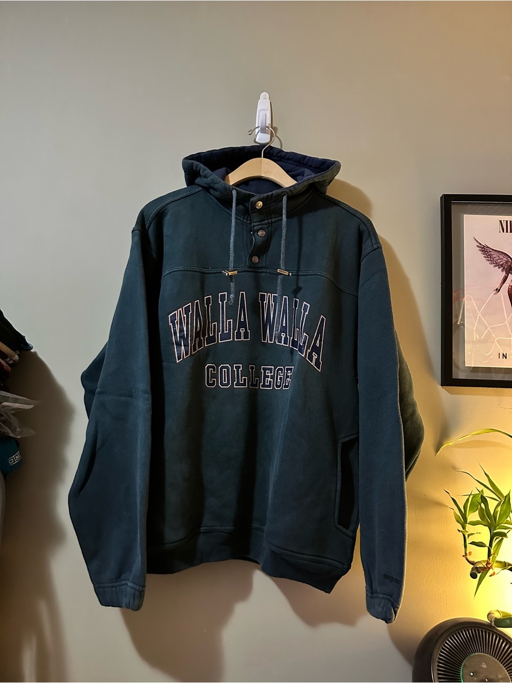 Vintage Jansport Dark Teal Walla Walla College Hoodie